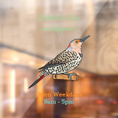 Northern flicker bird cartoon illustration raamsticker (Vel 2)