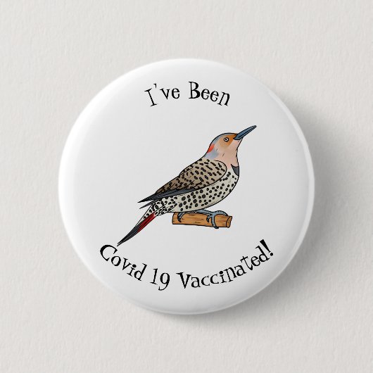 Northern flicker bird cartoon illustration ronde button 5,7 cm (Voorkant)