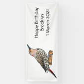 Northern flicker bird cartoon illustration spandoek (Verticaal)