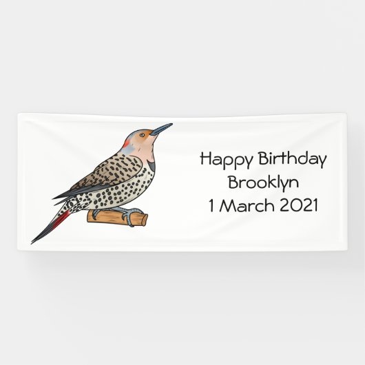 Northern flicker bird cartoon illustration spandoek (Horizontaal)
