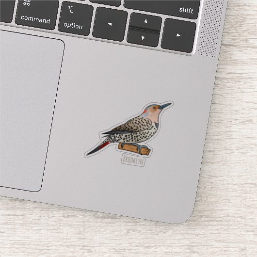 Northern flicker bird cartoon illustration sticker (Detail)