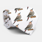 Northern flicker bird cartoon illustration stropdas (Opgerold)