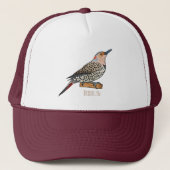 Northern flicker bird cartoon illustration trucker pet (Voorkant)