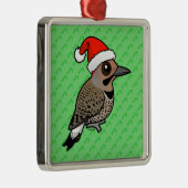 Northern Flicker Santa Claus (geel geschaatst) Metalen Ornament (Rechts)