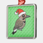 Northern Flicker Santa Claus (geel geschaatst) Metalen Ornament (Links)