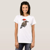 Northern Flicker Santa Claus (geel geschaatst) T-shirt (Voorkant volledig)