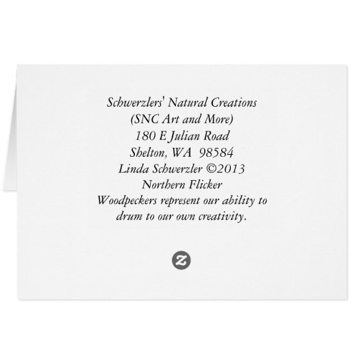 Northern Flicker Woodpecker - Frameable Art Kaart (Achterkant Horizontaal)