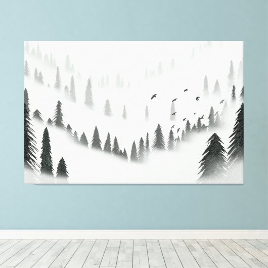 Northern Forest Canvas Afdruk (Insitu (Houten vloer))