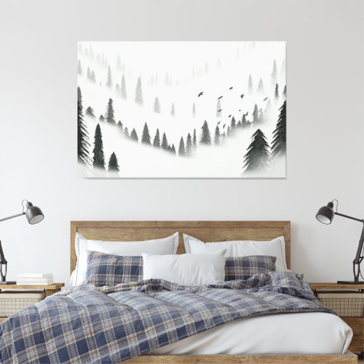 Northern Forest Canvas Afdruk (Insitu (Slaapkamer))