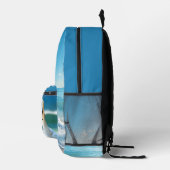 Northern Gannet Coastal Beach Photo Bedrukte Rugzak (Rechts)