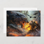 Northern god Odin fights against Wolf Fenris Briefkaart (Voorkant / Achterkant)