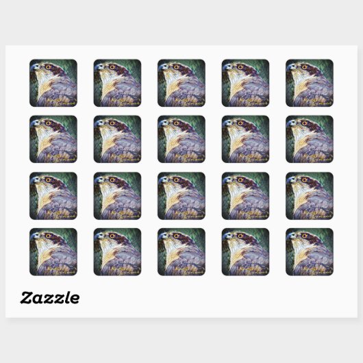 Northern Goshawk [Square Seal] Vierkante Sticker (Vel)