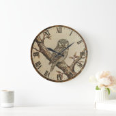 Northern Hawk Owl Wood Clock Grote Klok (Huis)