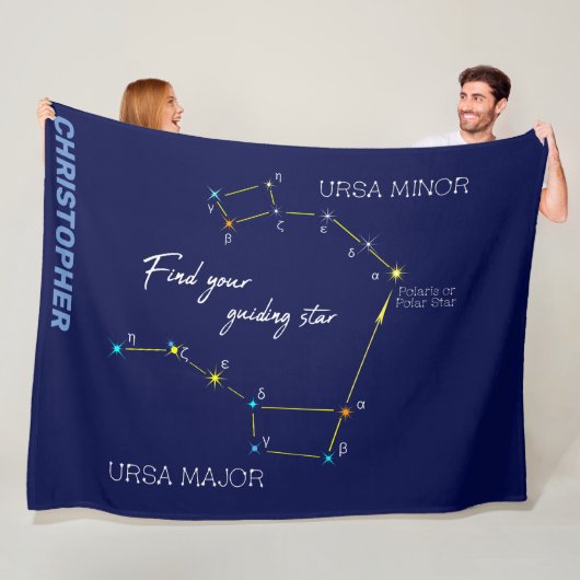 Northern Hemisphere Finding Polaris Star Fleece Deken (In situ)