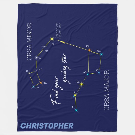 Northern Hemisphere Finding Polaris Star Fleece Deken (Voorkant)