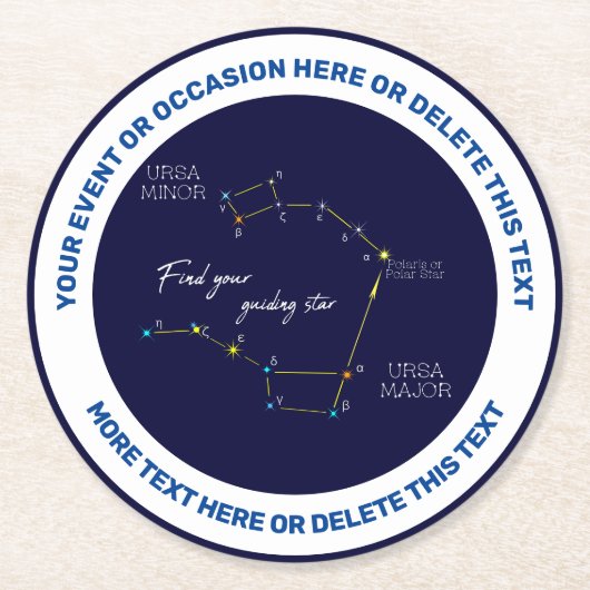 Northern Hemisphere Finding Polaris Star Ronde Kartonnen Onderzetter (Voorkant)