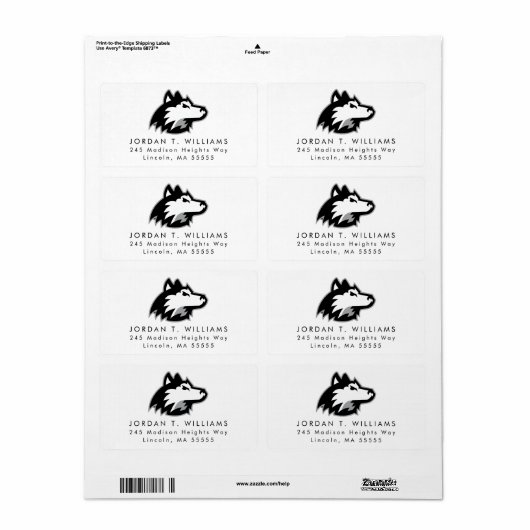 Northern Illinois Huskies Etiket (Full Sheet)