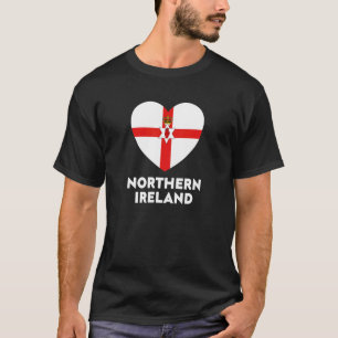 Northern Ireland Flag Heart White en Red T-shirt