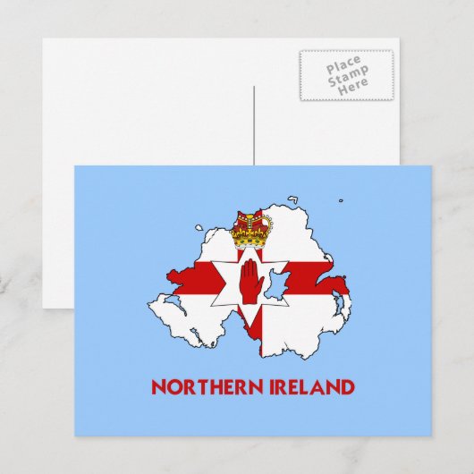 NORTHERN IRELAND MAP BRIEFKAART (Voorkant / Achterkant)