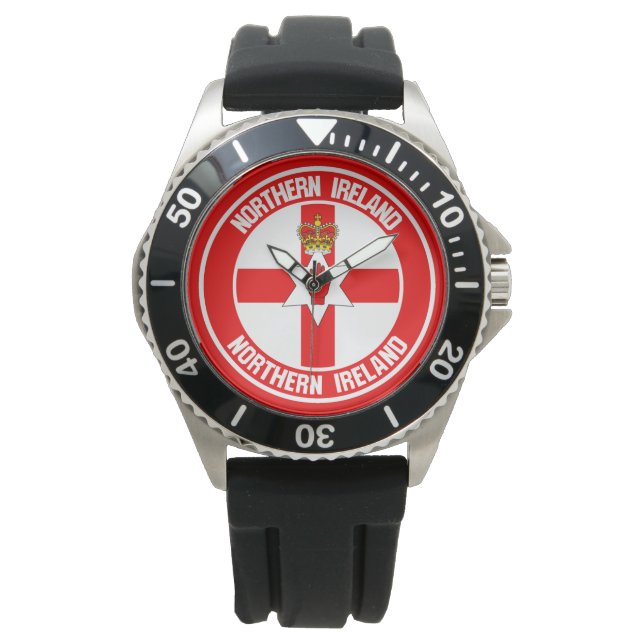 Northern Ireland Round Emblem Horloge (Voorkant)