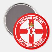Northern Ireland Round Emblem Magneet (Voorkant / Achterkant)