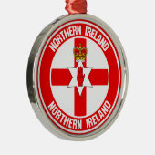Northern Ireland Round Emblem Metalen Ornament (Rechts)
