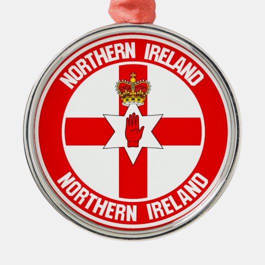 Northern Ireland Round Emblem Metalen Ornament (Voorkant)