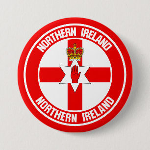 Northern Ireland Round Emblem Ronde Button 7,6 Cm