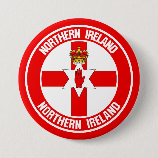 Northern Ireland Round Emblem Ronde Button 7,6 Cm (Voorkant)