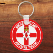 Northern Ireland Round Emblem Sleutelhanger (Voorkant)