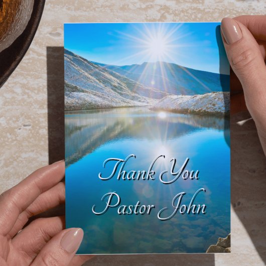 Northern Lake Blue Sunrise Pastor Appreciation  Briefkaart