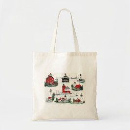 NORTHERN LAKE HURON LIGHTHOUSES  TOTE BAG
