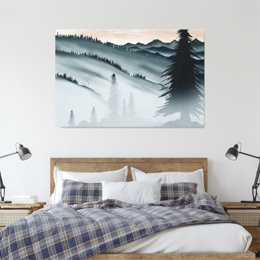 Northern Land Canvas Afdruk (Insitu (Slaapkamer))