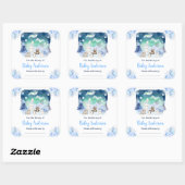 Northern Lights Animals Baby Shower Bookplate Vierkante Sticker (Vel)
