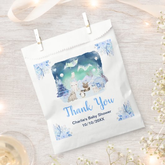 Northern Lights Animals Baby Shower Thank You Bedankzakje (Geknipt)