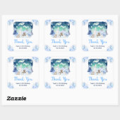 Northern Lights Animals Birthday Party Thank You Vierkante Sticker (Vel)