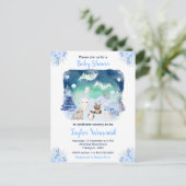 Northern Lights Arctic Animals Baby Shower Briefkaart (Staand voorkant)