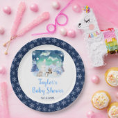 Northern Lights Arctic Animals Baby Shower Papieren Bordje (Feest)