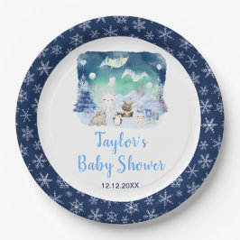 Northern Lights Arctic Animals Baby Shower Papieren Bordje