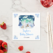 Northern Lights Arctic Animals Baby Shower Servet (Insitu)