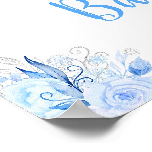 Northern Lights Arctic Animals Baby Shower Welcome Poster (Hoek)