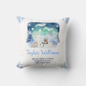 Northern Lights Arctic Animals Birth Statistics Kussen (Voorkant)