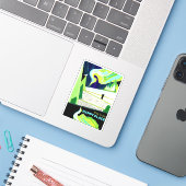 Northern Lights Art Dit is mijn Happy Place Sticker (Laptop met iPhone)