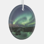 Northern Lights Astro Photo Glas Ornament (Voorkant Rechts)