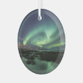 Northern Lights Astro Photo Glas Ornament (Voorkant links)