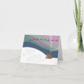 Northern Lights at the A-Frame Folded Holiday Card Kaart (Voorkant)