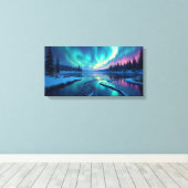 Northern Lights Aurora Borealis Canvas Afdruk (Insitu (Houten vloer))