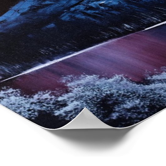 Northern Lights Bob Ross - geïnspireerd landschap Poster (Hoek)