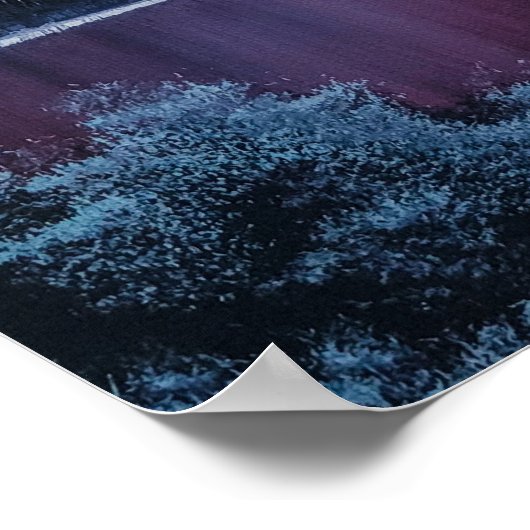 Northern Lights Bob Ross - geïnspireerd landschap Poster (Hoek)