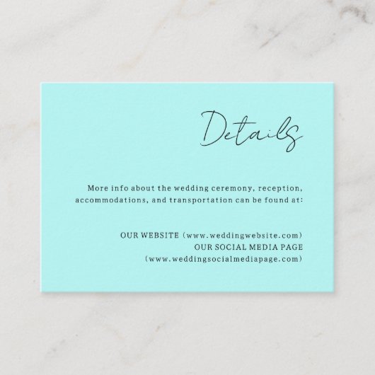 Northern Lights Bruiloft Details Behuizing Kaart (Voorkant)